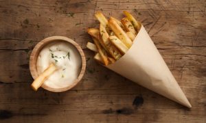 Healthy fries and dip